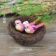 Большое гнездо+розовая золотая птица 2+3 яйца