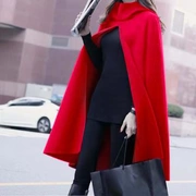 Áo len nữ thời trang áo choàng trùm đầu áo choàng choàng kiểu dơi phiên bản Hàn Quốc của mùa xuân và mùa thu mẫu áo khoác hai mặt - Áo Hàn Quốc