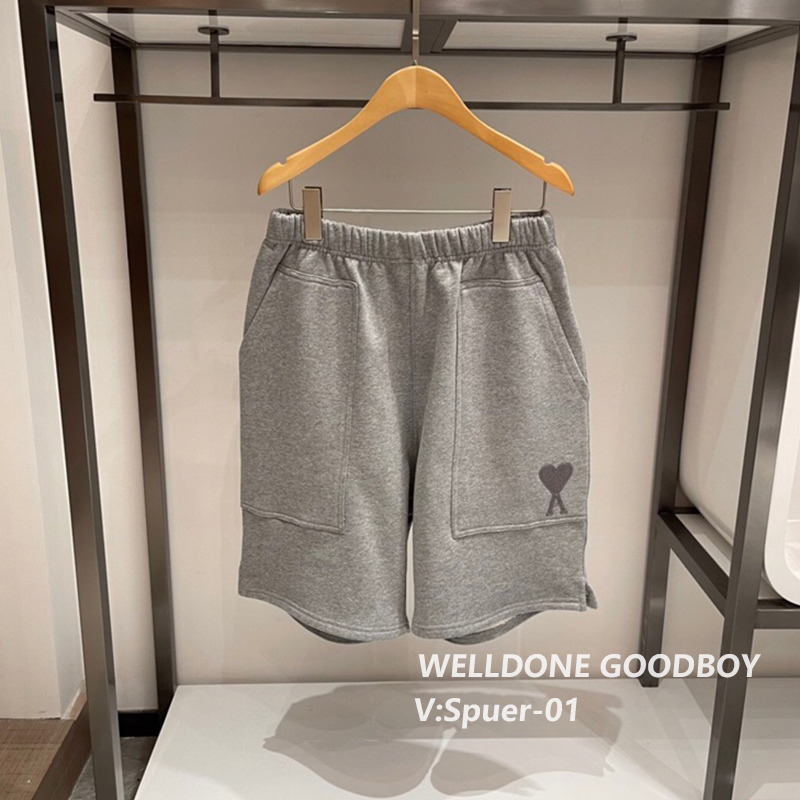 GreyAmi2021 Spring and summer New products Great love Peach heart A letter Embroidery men and women leisure time motion shorts Capris