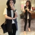 2018 mùa hè phần mỏng Hàn Quốc phiên bản của vest của phụ nữ cơ thể mỏng màu đen dài tay phù hợp với cổ áo vest vest