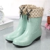 Thời trang chính hãng kéo mưa đi ủng nữ ngắn ống nước dành cho người lớn giày ủng đi mưa giá rẻ Rainshoes