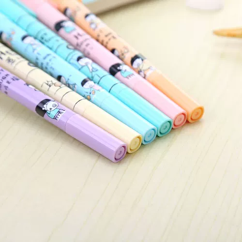 Японские канцтовары, флуоресцентный маркер, мелки, ноутбук, цифровая ручка, 6 цветов