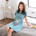 2018 mùa hè của phụ nữ nightdress ngọt lady đồ ngủ ngắn tay cotton nửa tay nightdress cộng với phân bón XL ăn mặc váy thu đông đẹp Đêm đầm