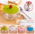 Silicone Cup Cover Cartoon Cartoon Glass Cup Phụ kiện chống rò rỉ Thực phẩm Lớp Universal Cup Cover 12cm Cực lớn - Tách