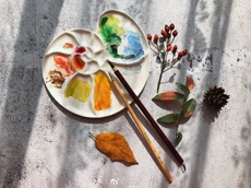 Палитра 【中号】梦幻圆海螺—新绘本专业级骨瓷调色盘 陶瓷调色盘