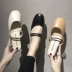 Dép và dép đỏ nữ mùa hè 2020 mới thời trang Hàn Quốc hoang dã hai mang baotou một nửa dép bên ngoài giày bà - Dép