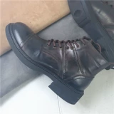 Martens, мягкие ретро кожаные короткие сапоги на платформе, ботинки, высота каблука 5см, воловья кожа
