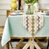 Bắc âu hình chữ nhật bàn ăn vải bàn cà phê mat màu rắn văn học cotton linen khăn trải bàn nhỏ tươi khăn trải bàn màu xanh American bảng cờ Khăn trải bàn
