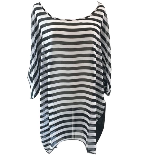 Купальник, пляжная шифоновая куртка, нагрудник, свободный крой, защита от солнца