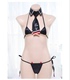 一 仨 Ác quỷ bikini ba điểm có in hình cổ áo giả cà vạt cosplay phù hợp với cô gái điên cosplay 18 Cosplay