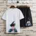 Áo thun ngắn tay nam hợp thời trang Loose Dragon Ball Goku Summer Men Set INS Phù hợp với bộ tuổi teen đẹp trai - Bộ đồ quần áo unisex Bộ đồ