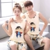 Mùa hè bông vài bộ đồ ngủ phim hoạt hình Một Mảnh Lu Fei không tay vest nam giới và phụ nữ bông dịch vụ nhà phù hợp với Cặp đôi