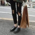 2017 mùa xuân mới slim slimming jeans lỗ Hàn Quốc đen cao eo feet quần bút chì nữ thủy triều quần bò rách nữ Quần jean