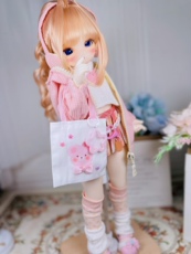 Одежда для кукол BJD （菜包猪肉铺）bjd4分熊妹熊蛋兔豆豆娃衣冬暖套装粉蓝cp OTHER
