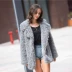 2017 mùa thu và mùa đông Châu Âu và áo khoác lông thú mới dài mô phỏng da lamb tóc là mỏng thời trang áo gió Faux Fur