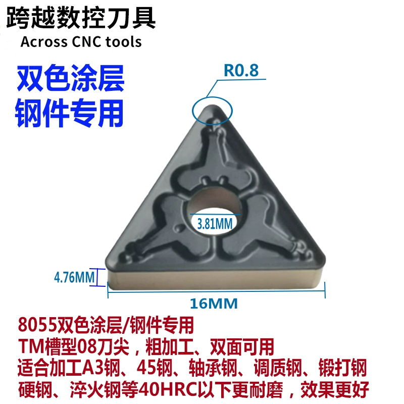 Lưỡi CNC phủ hình tam giác TNMG160404/160408/160412-TM T9125 9025 các bộ phận bằng thép cán dao tiện cnc Dao CNC