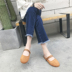 2018 new Chic tính khí nhỏ toe suede phẳng đáy phẳng nhà ra kỳ nghỉ lười biếng đơn giản dép nữ Dép