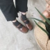 2018 mới của Hàn Quốc phiên bản của vòng đầu retro may chủ đề người Anh từ khóa nông miệng giày nhỏ nữ sinh viên thấp để giúp duy nhất giày