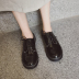 2018 Hàn Quốc đầu tròn tie giúp đỡ thấp Martin giày nữ Nhật Bản retro sinh viên Harajuku đáy dày giày da lớn thủy triều Giày cắt thấp