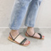 Hàn Quốc mới 2018 mùa hè hoang dã mỏng vành đai dép hai mặc dép tính khí phẳng giày thường giày đặt chân giày phụ nữ Sandal