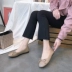 2018 mùa hè mới Hàn Quốc phiên bản của cung đầu vuông nhỏ giày đơn giản tính khí phẳng phẳng nông đáy mềm giày thấp