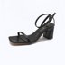 2018 mùa hè mới Châu Âu và Mỹ tốt vành đai một hình mở ngón chân dày với dép retro đầu vuông khóa tính khí cao gót giày của phụ nữ Sandal