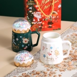 Креативный рождественский кубок Mark Cup, покрывающий мокейс -керамический кубок детей, девочки с большим количеством домашнего фестиваля водяной кубки, подарок