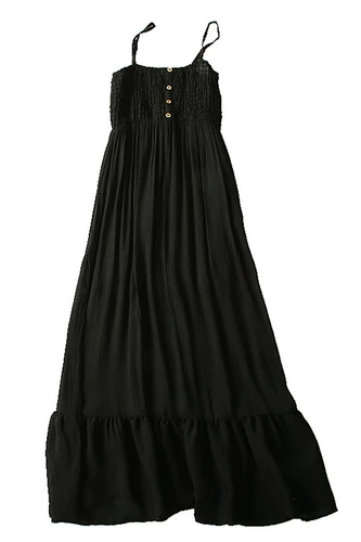 Летнее платье-комбинация, юбка, платье, в корейском стиле, высокая талия, стиль бохо