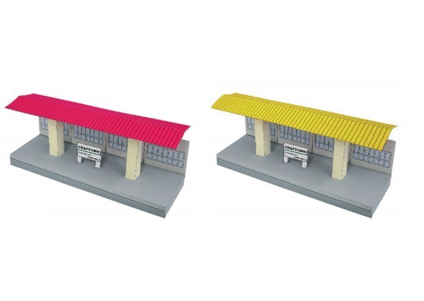 月臺紙模型 地鐵站臺 火車站 簡易兒童手工diy城市建築紙模型