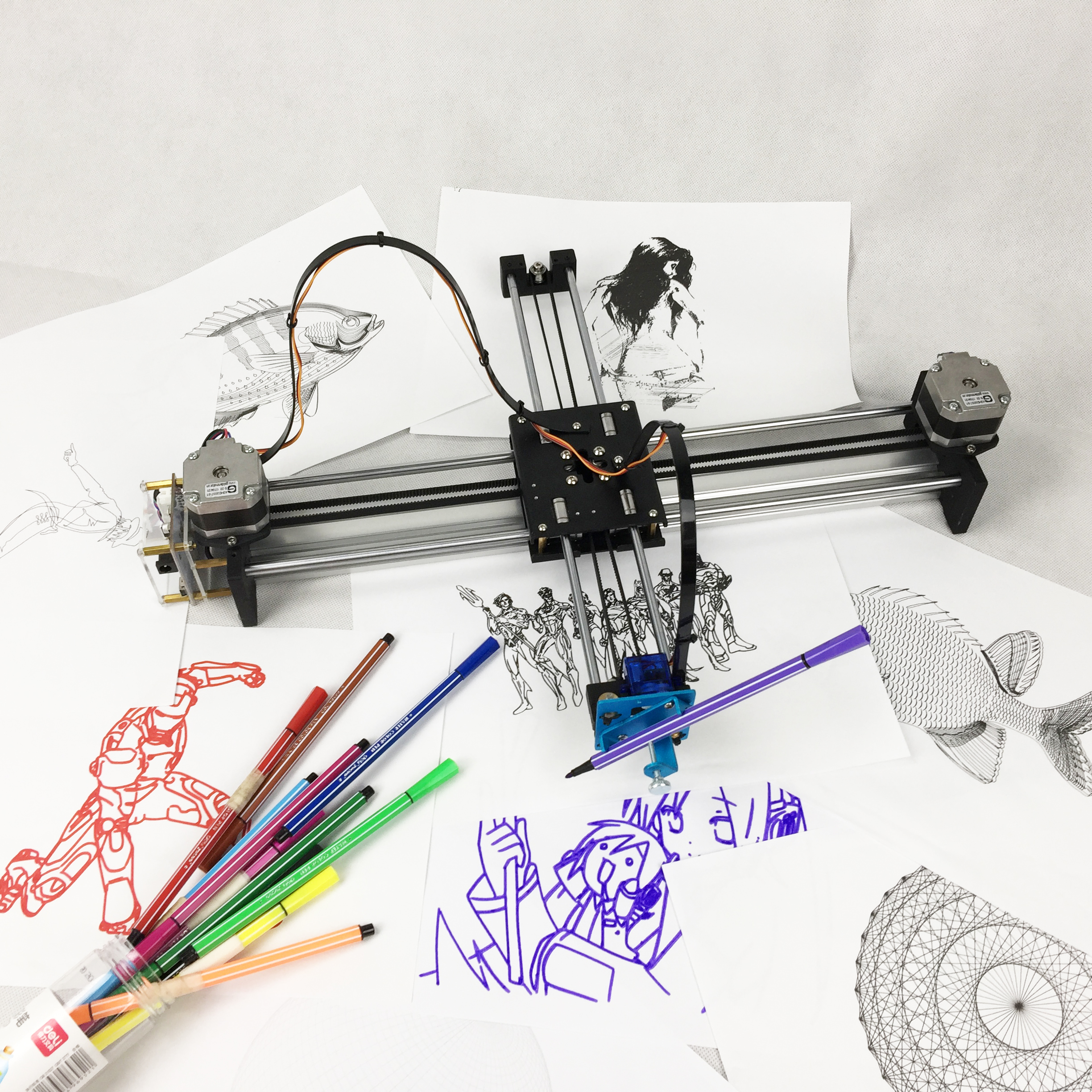 Пишущий принтер. Робот-принтер AXIDRAW. Рисовальщик. Робот графопостроитель AXIDRAW. Рисовальный станок. Станок для написания ручкой.