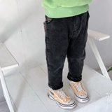 Пуховик, флисовые детские джинсы с начесом для мальчиков, демисезонные штаны, 2019, в западном стиле