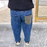 Пуховик, флисовые детские джинсы с начесом для мальчиков, демисезонные штаны, 2019, в западном стиле