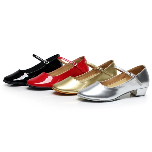 Неожиданная танцевальная обувь Женская национальная спектакль майоры латиноамериканские демонстрации золотые серебряные дети Синьцзян танцы обувь Тибетское лето