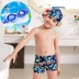 Trẻ em bơi mới thân bơi mũ chàng trai nóng mùa xuân tắm phù hợp với bơi lội phim hoạt hình bé trẻ sơ sinh bé do boi be trai Bộ đồ bơi của Kid