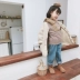Quần áo trẻ em màu cam Hàn Quốc 2019 cô gái mới mùa thu và mùa đông giả lông cừu áo khoác trẻ em nước ngoài trẻ em áo bông - Áo khoác