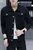 Áo khoác denim nam 2018 xuân hè xu hướng mới nam áo khoác ngoài màu đen học sinh quần jean đẹp trai - Áo khoác
