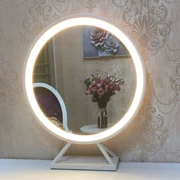 Ins phong cách châu Âu rèn sắt gương trang điểm máy tính để bàn led ánh sáng cô gái trái tim nhà phòng ngủ lớn với gương thay đồ ánh sáng - Gương