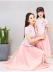 2018 mùa xuân và mùa hè mới gia đình thân thiện với Trung Quốc phong cách sàn catwalk chương trình quần áo mẹ và con gái Tang phù hợp với sườn xám cotton và linen phù hợp với gió quốc gia