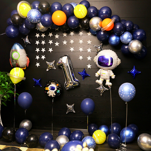 家家有喜事生日布置宇航员太空主题气球创意装饰