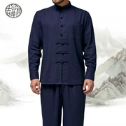 SF Free Spring lỏng cotton và lanh Tang phù hợp với nam mùa thu dài tay trang phục dân tộc phù hợp với phong cách Trung Quốc - Trang phục dân tộc