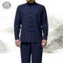 SF Free Spring lỏng cotton và lanh Tang phù hợp với nam mùa thu dài tay trang phục dân tộc phù hợp với phong cách Trung Quốc - Trang phục dân tộc đồ bộ đẹp