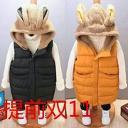 Áo vest nữ mùa đông 2018 cho bé lớn mới trong phần dài xuống cotton mùa xuân và mùa thu Áo vest trẻ em Hàn Quốc dày lên