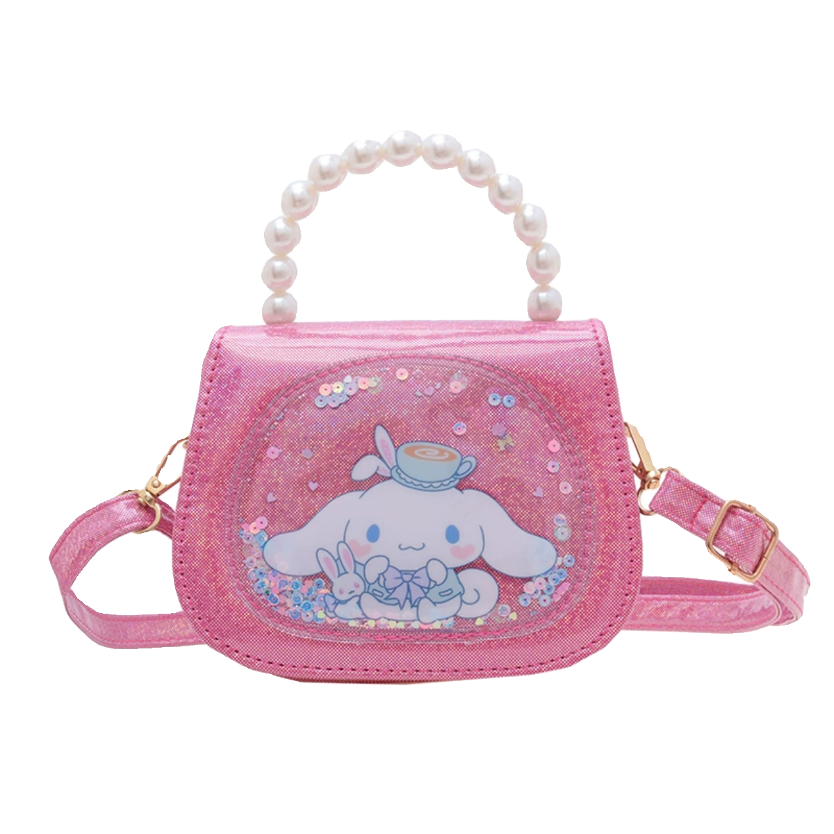 New square quicksand little girl bag princess cute gift baby pearl handbag children's small satchel trendy