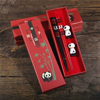 Китайская подарочная коробка, палочки для еды из натурального дерева, китайский стиль, панда, материал, подарок на день рождения