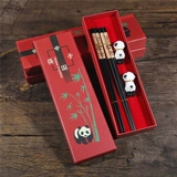 Китайская подарочная коробка, палочки для еды из натурального дерева, китайский стиль, панда, материал, подарок на день рождения