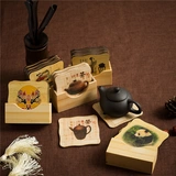 Квадратный чайный сервиз с аксессуарами, водонепроницаемая чайная чашка, комплект, панда, три царства