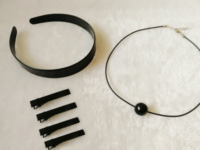 taobao agent Black hairpins, hair accessory, beads, pendant, necklace, cosplay