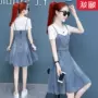 Thời trang váy denim quây nữ 2019 hè Hàn Quốc phiên bản mới eo cao giản dị một chiếc váy hai dây - A-Line Váy đầm xòe cao cấp