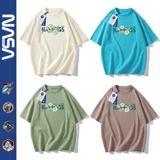 Tide, хлопковая приятная телу футболка с коротким рукавом для влюбленных, оверсайз