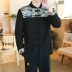 Xã hội đen áo dài nam mùa thu phong cách Trung Quốc cotton và vải lanh thiết lập tuổi trẻ Tang phù hợp với thương hiệu retro Cộng hòa Đạo giáo quần áo - Trang phục dân tộc